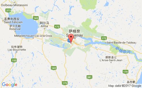 加拿大海運(yùn)港口希庫(kù)提米chicoutimi港口地圖