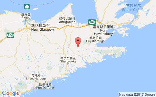 加拿大海運港口康特里港country harbour港口地圖