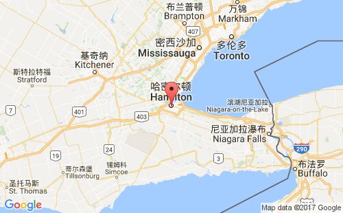 加拿大海運(yùn)港口哈密爾頓hamilton,on港口地圖