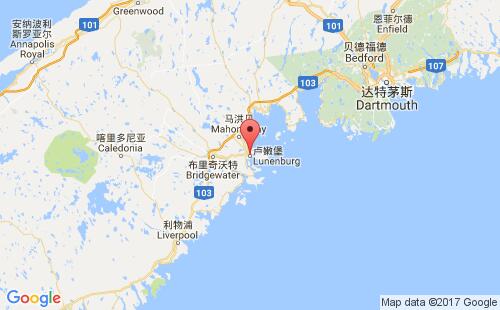 加拿大海運港口盧嫩堡lunenburg港口地圖