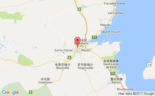 加拿大海運港口紐卡斯爾newcastle,nb港口地圖