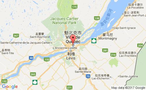 加拿大海運(yùn)港口魁北克quebec city,qc港口地圖