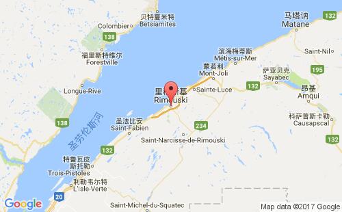 加拿大海運(yùn)港口里穆斯基rimouski港口地圖
