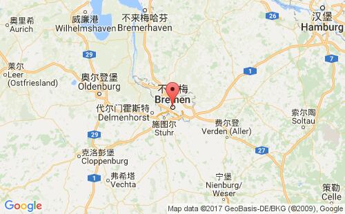 德國(guó)港口不來梅bremen港口地圖