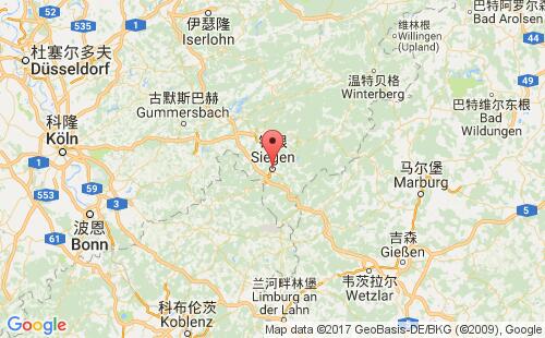 德國(guó)港口錫根siegen港口地圖