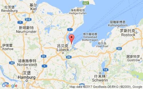 德國(guó)港口特羅弗明德travemunde港口地圖