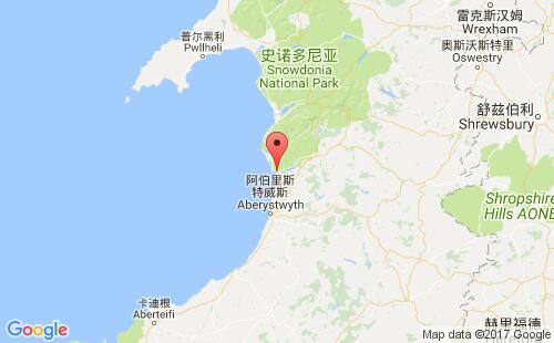 英國港口阿伯多維aberdovery港口地圖