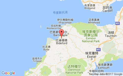 英國港口比迪福德bideford港口地圖