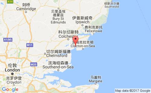 英國(guó)港口布賴特靈西brightlingsea港口地圖