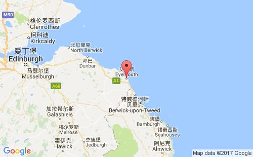 英國港口艾茅斯eyemouth港口地圖
