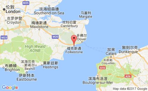 英國港口?？怂雇╢olkestone港口地圖