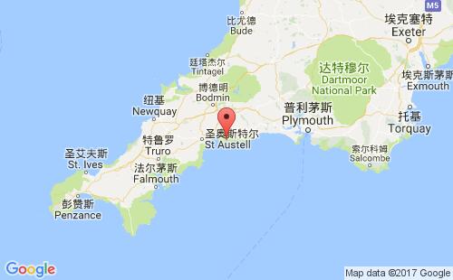 英國港口福伊fowey港口地圖