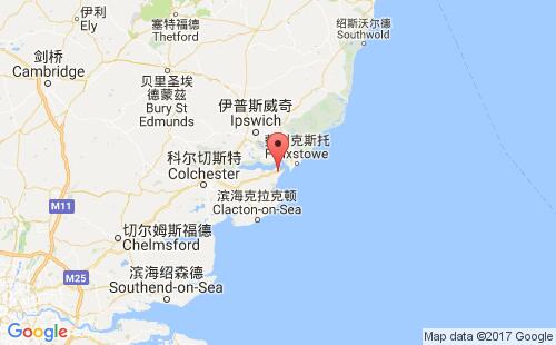 英國港口哈里奇harwich港口地圖