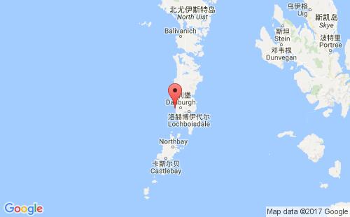 英國港口洛赫博伊斯代爾loch boisdale港口地圖