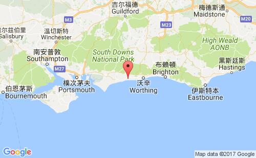 英國港口利特爾漢普頓littlehampton港口地圖