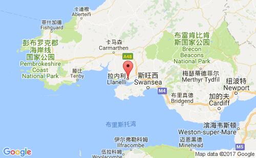 英國(guó)港口拉內(nèi)利llanelli港口地圖