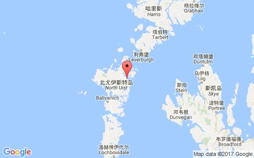 英國(guó)港口洛赫馬迪loch maddy港口地圖