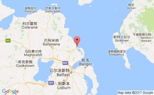 英國(guó)港口拉恩larne港口地圖
