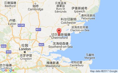 英國(guó)港口莫爾登maldon港口地圖
