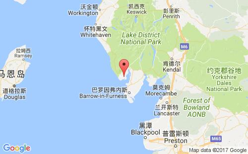 英國(guó)港口米勒姆millom港口地圖