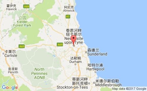 英國港口紐卡斯爾newcastle港口地圖