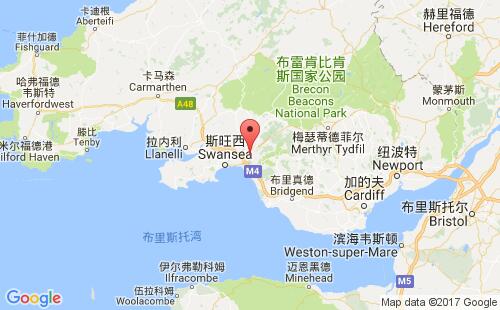 英國(guó)港口尼思neath港口地圖