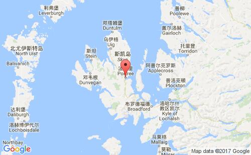 英國港口波特里portree港口地圖