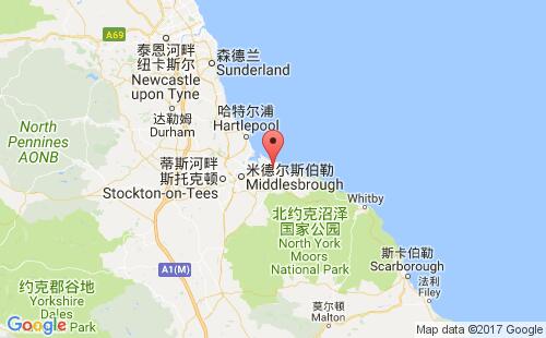 英國(guó)港口雷德卡redcar港口地圖