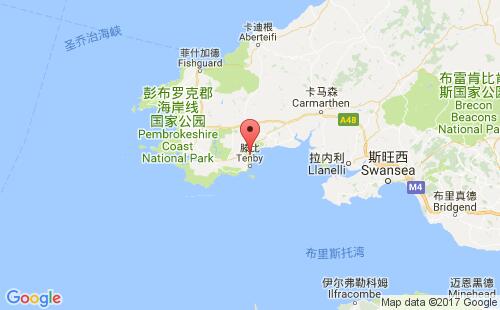 英國港口桑德斯富特sanudersfoot港口地圖