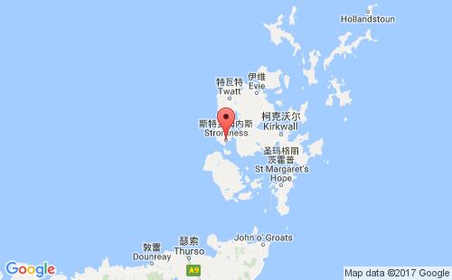英國港口斯特羅姆內斯stromness港口地圖