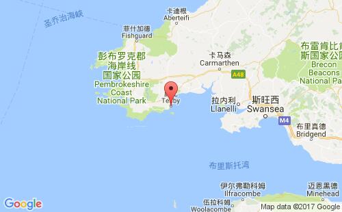 英國(guó)港口滕比tenby港口地圖