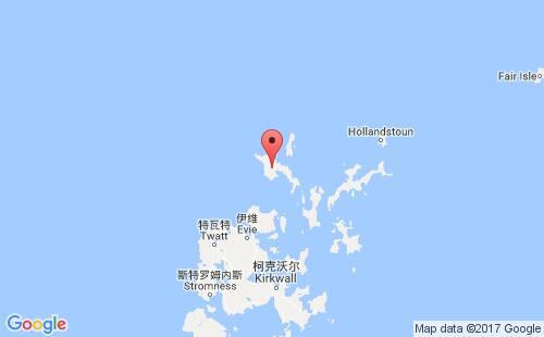 英國(guó)港口韋斯特雷westray港口地圖