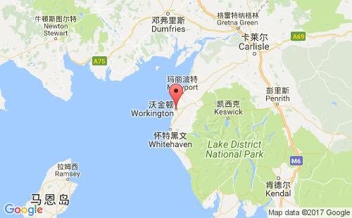 英國港口沃金頓workington港口地圖