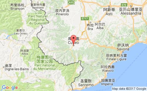 意大利港口庫內(nèi)奧cuneo港口地圖