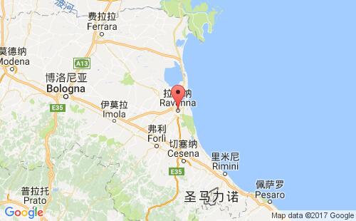意大利港口拉文納ravenna港口地圖
