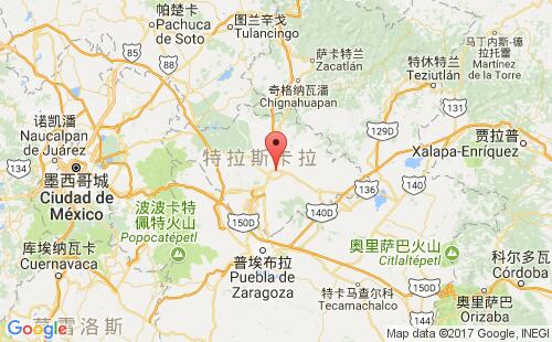墨西哥海運港口阿皮薩科apizaco港口地圖