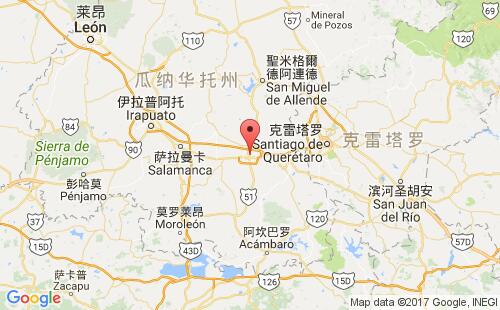 墨西哥海運港口塞拉亞celaya港口地圖