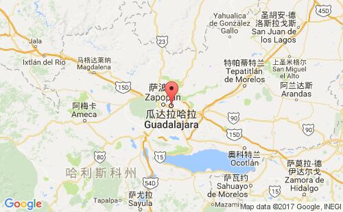 墨西哥海運(yùn)港口瓜達(dá)拉哈拉guadalajara港口地圖