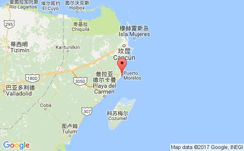 墨西哥海運(yùn)港口莫雷洛斯puerto morelos港口地圖