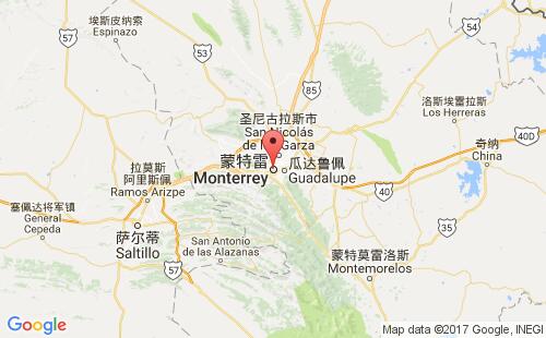 墨西哥海運(yùn)港口蒙特雷monterrey港口地圖