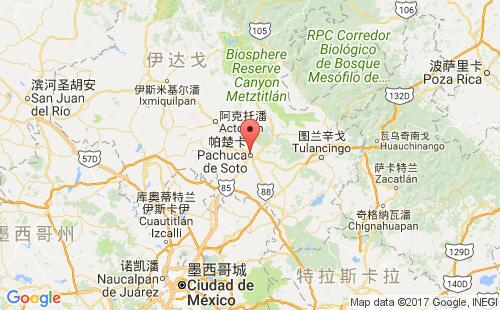 墨西哥海運港口帕楚卡pachuca港口地圖
