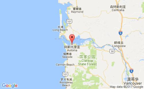 美國海運(yùn)港口阿斯托里亞astoria港口地圖