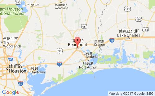美國海運港口博蒙特beaumont港口地圖