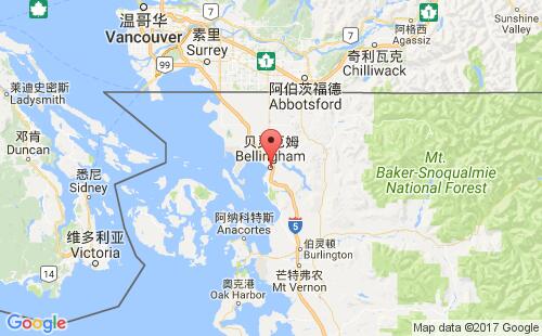 美國海運(yùn)港口貝靈哈姆bellingham港口地圖