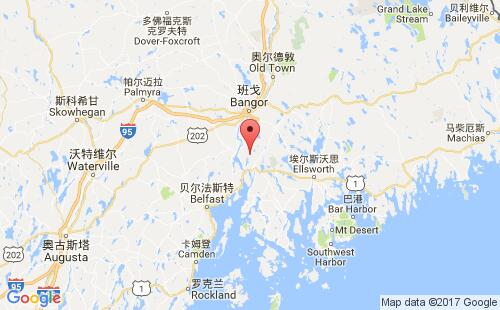 美國海運(yùn)港口巴克斯波特bucksport港口地圖