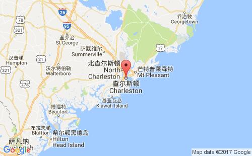 美國海運(yùn)港口查爾斯頓charleston,sc港口地圖