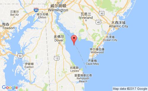 美國海運港口德拉華灣delaware bay港口地圖