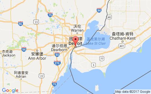 美國(guó)海運(yùn)港口底特律detroit,mi港口地圖