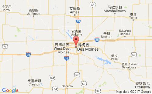美國海運(yùn)港口得梅因des moines,ia港口地圖