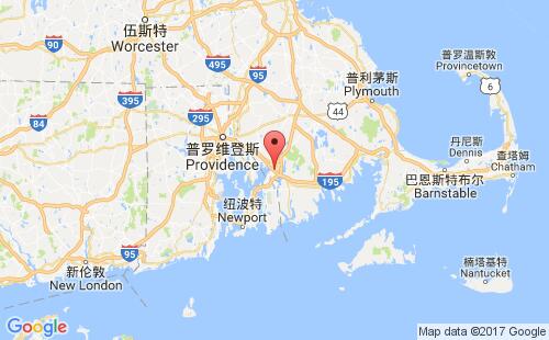 美國海運港口福爾里弗fall river港口地圖